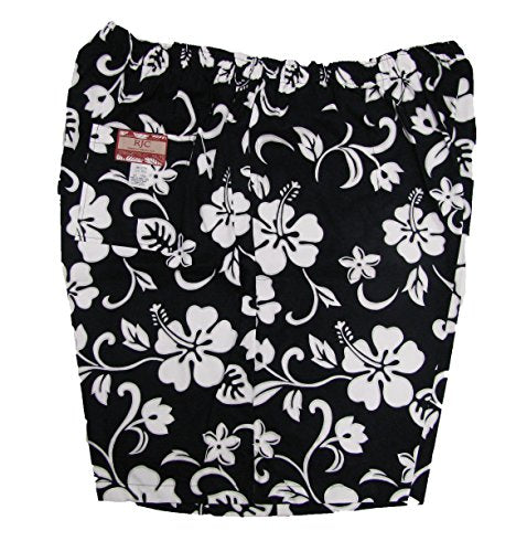 Classic Hibiscus Men's Elastic Waist 3-Pocket Cotton Shorts